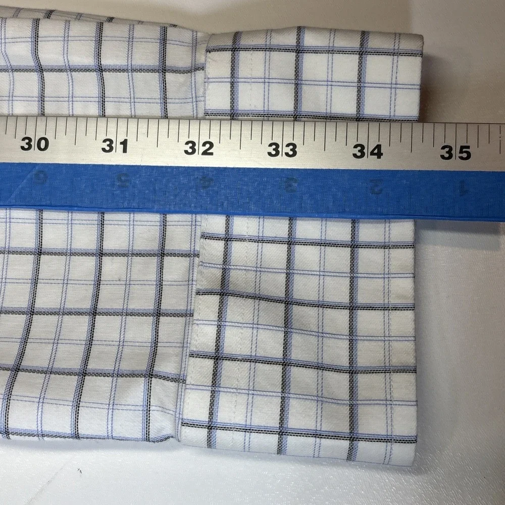 Banana Republic Non-Iron Classic Fit Plaid Cotton Dress Shirt XL 17/17-1/2